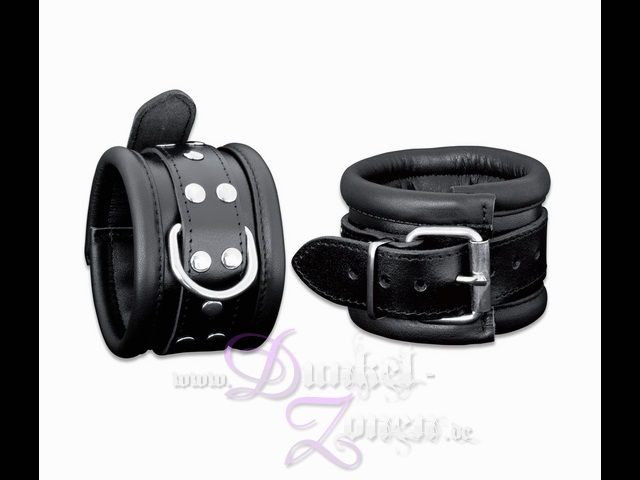 FUßFESSELN 6,5CM LEDER - schwarz rot blau lila weiß - Fuss-Fesseln