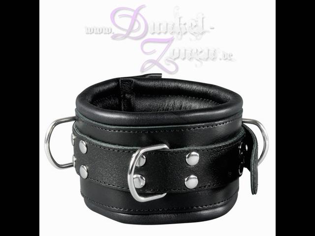 HALSFESSEL 8CM LEDER - schwarz rot blau pink schwarzweiß - Hals-Fessel