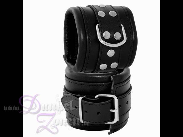 HANDFESSELN 8CM LEDER - schwarz rot blau pink schwarzweiß - Hand-Fesseln