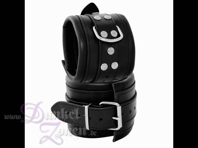 FUßFESSELN 8CM LEDER - schwarz rot blau pink schwarzweiss - Fuss-Fesseln