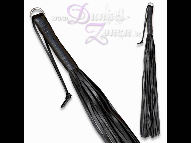LEDERPEITSCHE 60CM - 24 RIEMEN WEICH - Echtleder Riemenpeitsche div. Farben