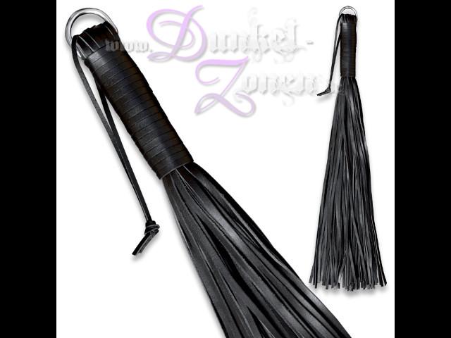 LEDERPEITSCHE 60CM - 48 RIEMEN WEICH - Echtleder Riemenpeitsche div. Farben