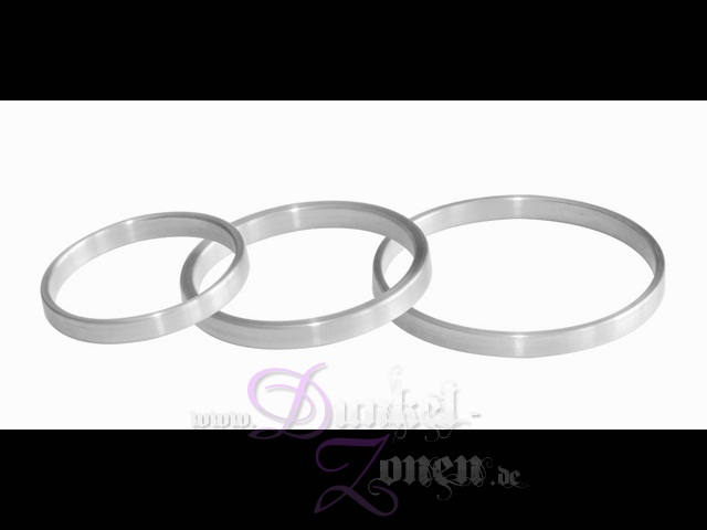 ALUMINIUM-RINGE SET SCHMAL - Genitalringe 3er Ringset 35 40 50 Set Metall Schmuck