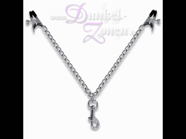 ABGREIF-KLEMMEN ABGREIFKLEMMEN - breit kurz - mit Kette u. Karabinerhaken