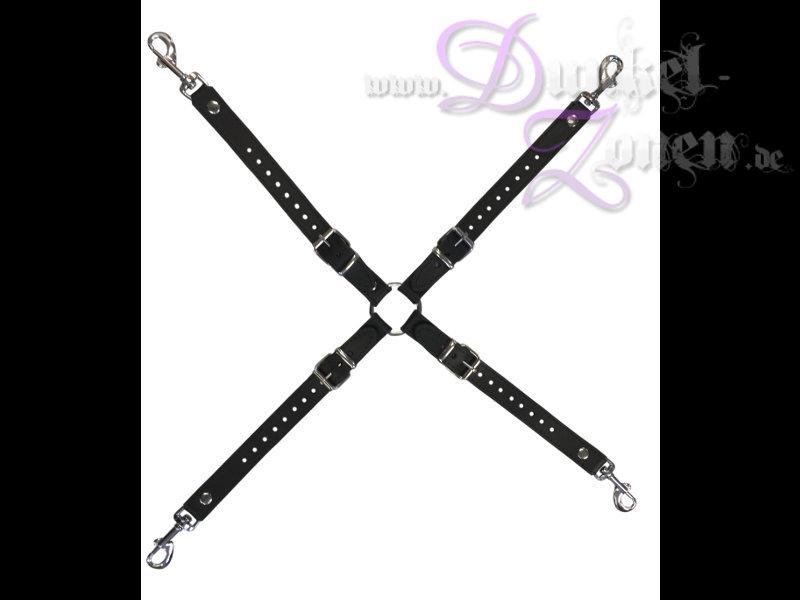 UNIVERSALGURT VERBINDUNGS-GURT *HOGTIE* - 35-60cm verstellbar - Lederkreuz schwarz