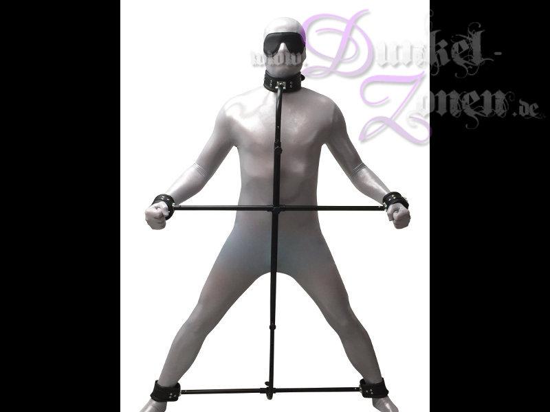 PRANGER *ULTIMATE* - Metall Standpranger für Hals Hände Füße inkl. Lederfesseln