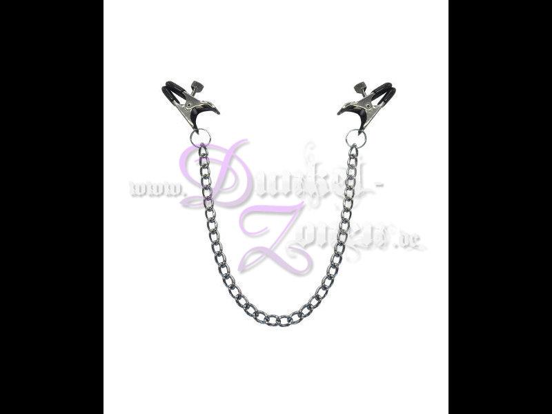 ABGREIF-KLAMMERN ABGREIFKLAMMERN - breit kurz - mit Metall-Kette silber gold schwarz
