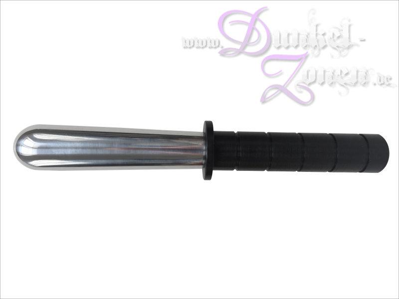 EDELSTAHL DILDO - 35-45mm - mit PVC-Griff - Edelstahldildo Metalldildo