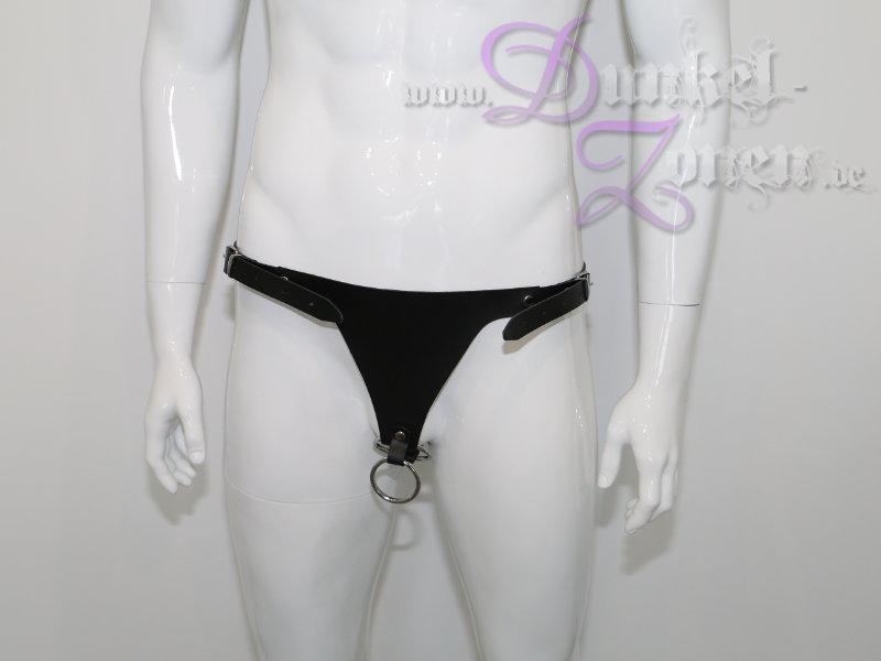 HERREN LEDER-SLIP *DOUBLE* mit 2 Genital-Ringen sexy Lederslip - BDSM Fetisch Outfit 