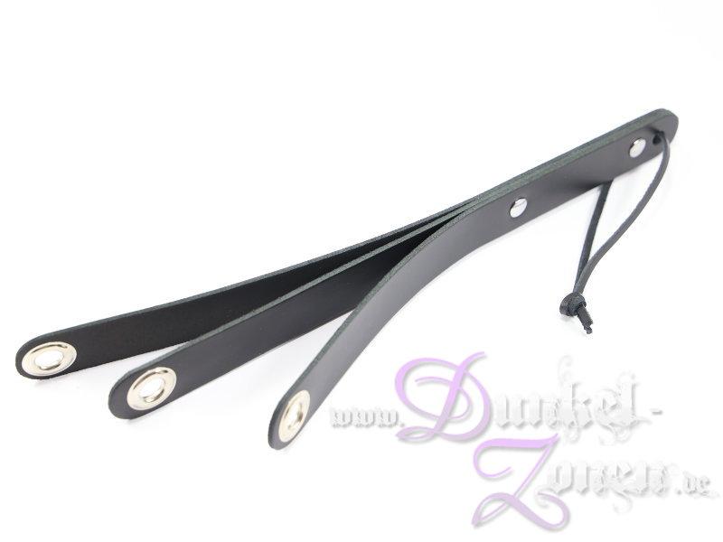 KLATSCHE 3-LAGIG - Leder Slapper schwarz mit Nieten - Schlag-Instrument