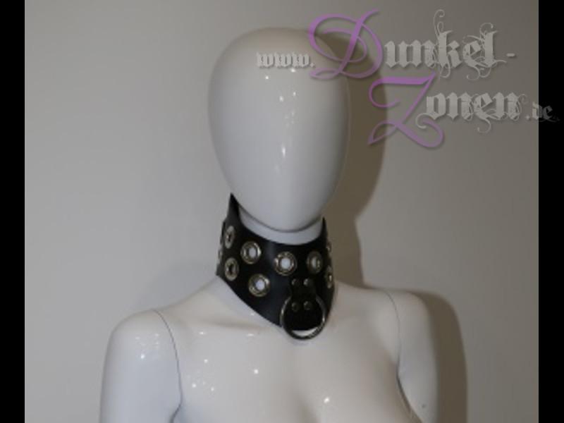 HALSKORSETT HALSKRAUSE - Halsfessel mit Ring und Nieten - Disziplinierung Slave Accessoire