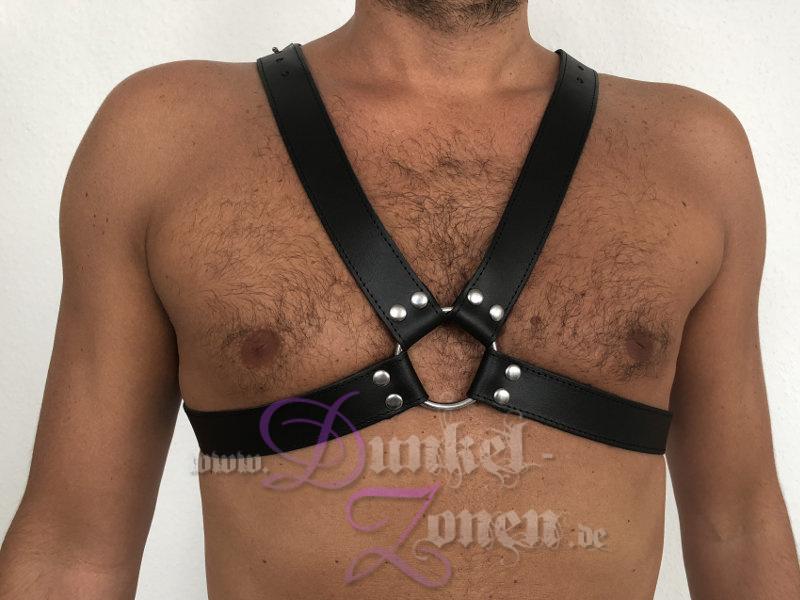 HERREN HARNESS *LEATHER CROSS* - Klassisches Leder Riemen Kreuz - BDSM-Outfit