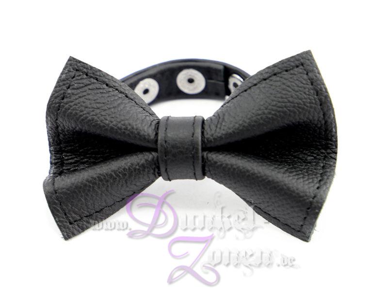 ARMBAND FLIEGE *YOUR SERVANT* - Lederarmband schwarz Haus-Diener Butler