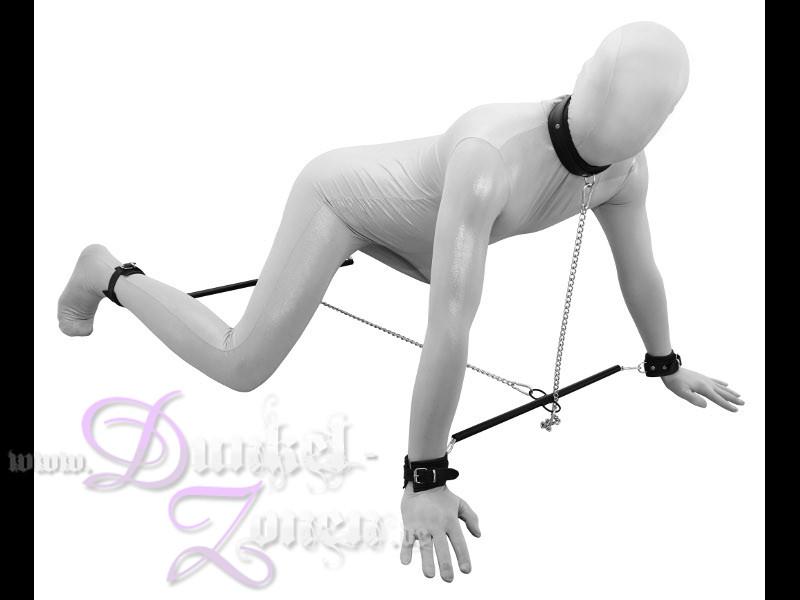 PRANGER KETTEN SET *SKLAVE* - schwarz aus Metall inkl. Leder-Fesseln + Ketten multifunktional