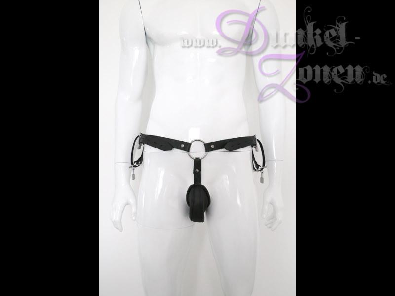 HERREN KEUSCHHEITSGÜRTEL + Handfesseln - sexy Leder Slip inkl. Schlössern - Fetisch Outfit
