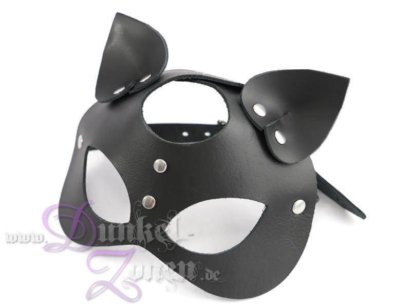 LEDERMASKE *KITTY MOUSE* - schwarze Petplay Leder-Maske - Echtleder