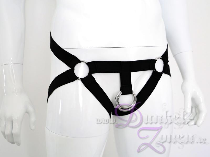 HERREN SLIP *FLEX* - Riemen-Slip aus Gummizug Bändern + 2 Genital-Ringe