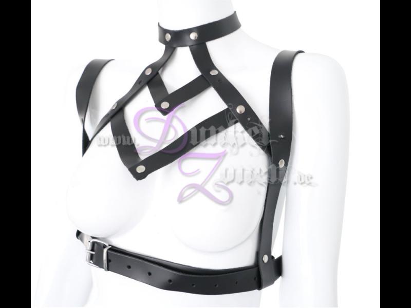 DAMEN BODY-HARNESS *DOMINATION* - Echtleder Körper-Geschirr Bodyharness Zaumzeug
