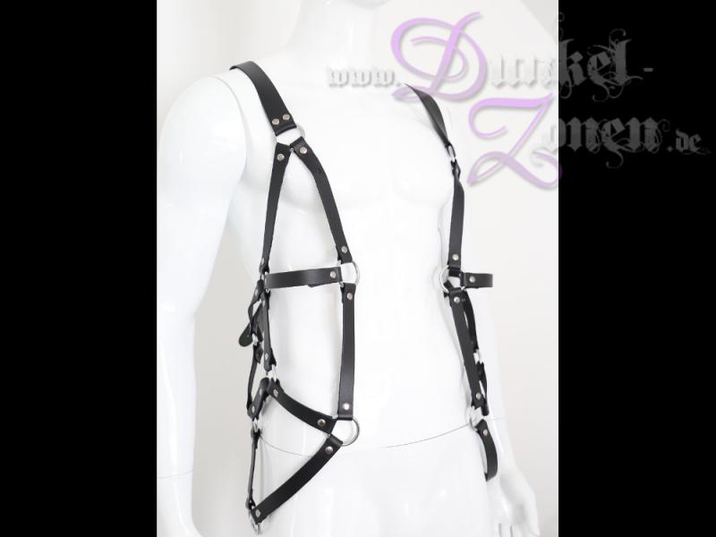 RIEMEN-WESTE *ELEGANCE* - echtes Leder - Harness Körpergeschirr Riemenweste Zaumzeug