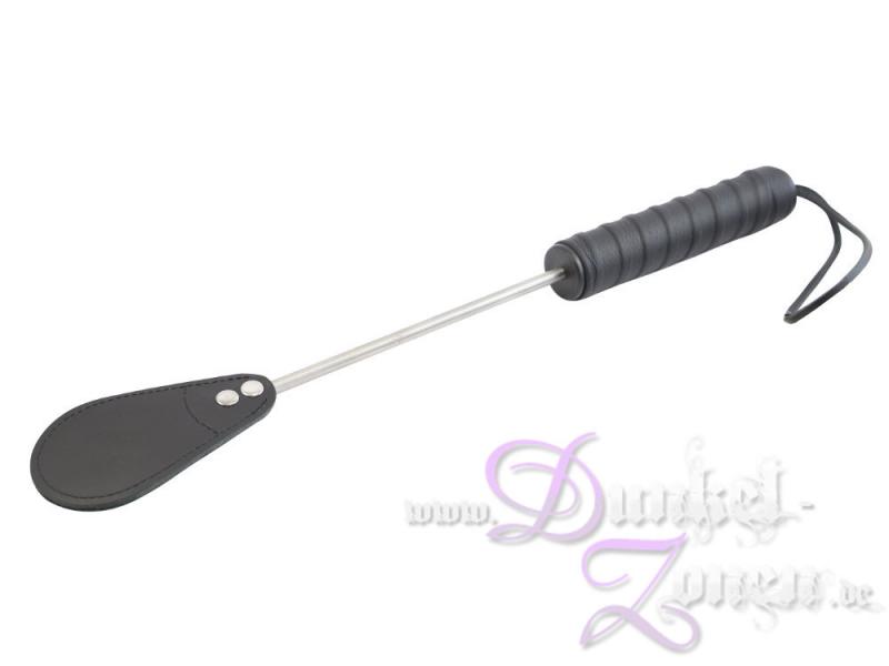 LEDER-GERTE *LUXURY* MIT STAHL-GRIFF - Spanking Tool BDSM Werkzeug