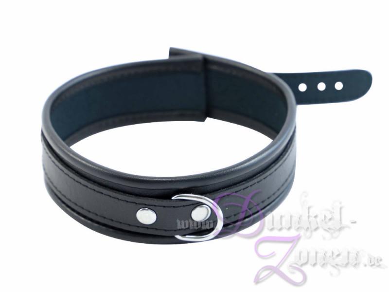 HALSFESSEL 4CM *VEGAN* - PU Kunstleder Hals-Band - schwarz