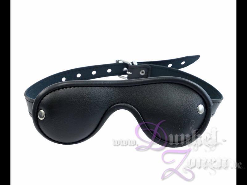 AUGENMASKE  *VEGAN* - PU Kunstleder - verstellbare Riemen - blickdicht - schwarz