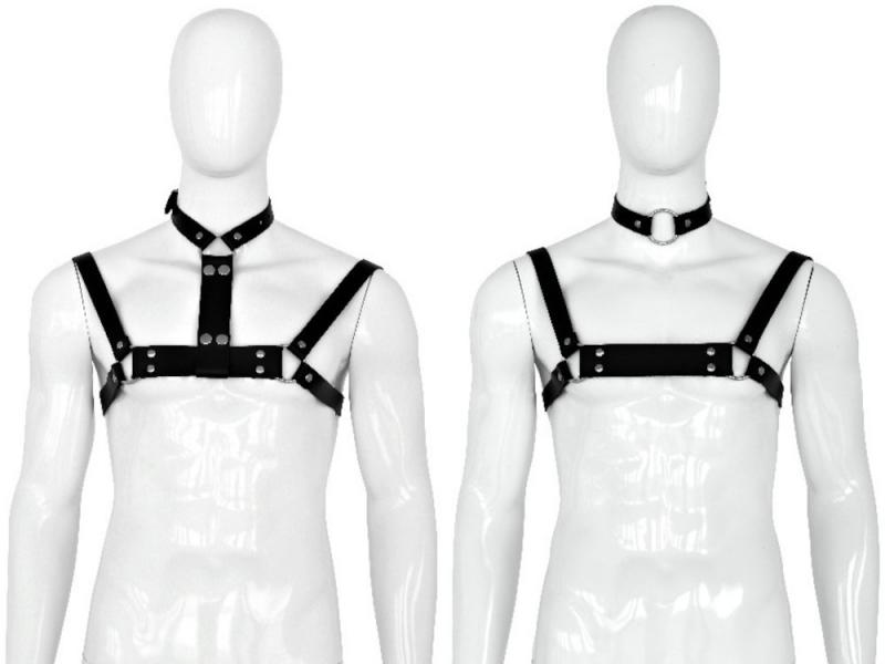 HERREN HARNESS *2 WAYS* - Leder Brust Gurt Riemen Zaumzeug - BDSM-Outfit