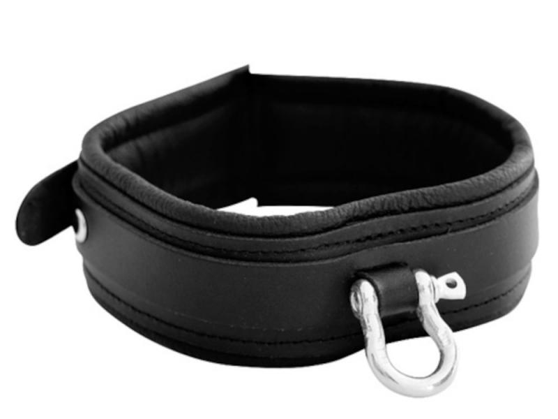 HALSFESSEL *STYLE* - weich gepolstert - echtes Leder schwarz - Hals-Fessel