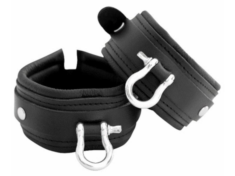 FUßFESSELN *STYLE* - weich gepolstert - echtes Leder schwarz - Fuß-Fesseln
