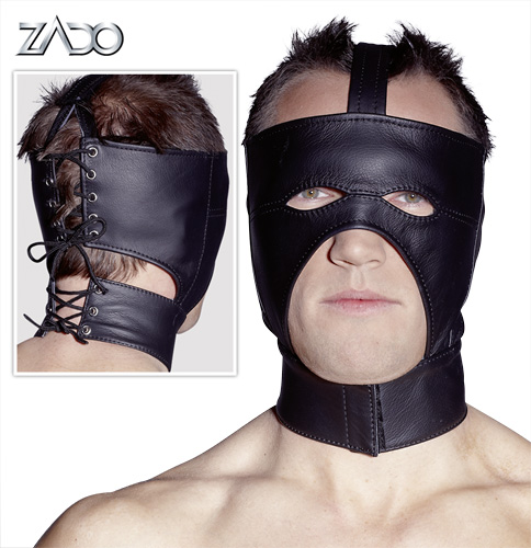 HENKER-MASKE - Kopf-Maske Halb-Maske - schwarz - für exekutive Doms und Dominas