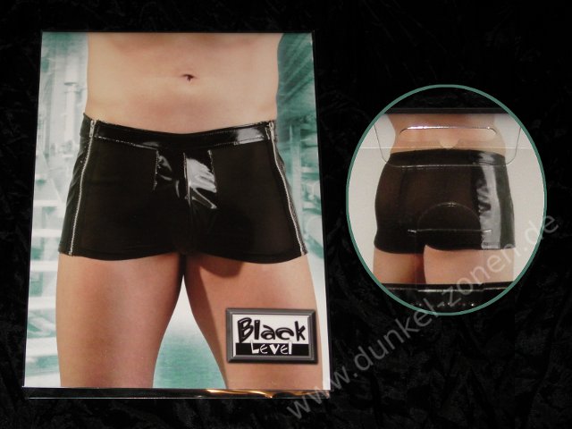 HERREN PANTS LACK TRANSPARENT SCHWARZ - sexy Reizwäsche für Ihn div. Größen