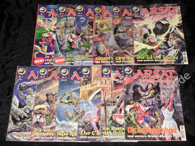ARSAT - DER DÄMONENJÄGER 1-12 komplette Grusel Comic Serie v. Bastei