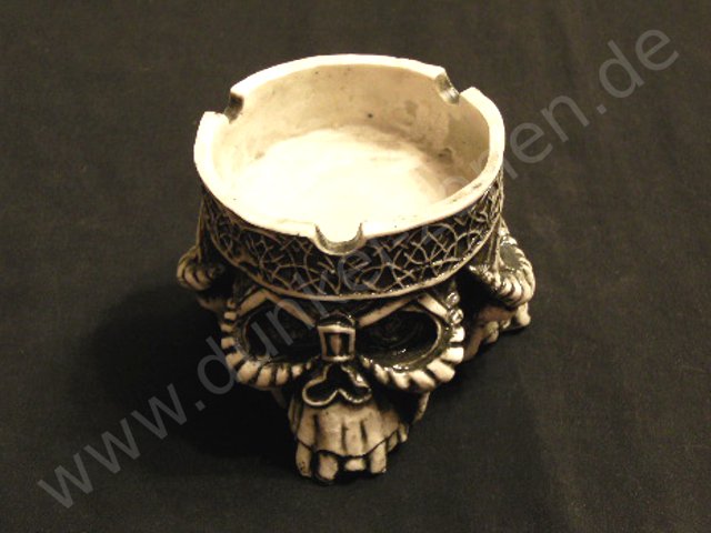 ASCHENBECHER TRIPLE SKULL - Totenkopf - Schädel - Totenschädel mit Ornament-Deko