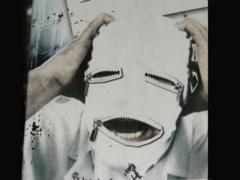 WEIßE MASKE *SPANDEX ZIPPER* - Klinik Doktorspiele - Irrer Verrückter Killer - Mask Hood
