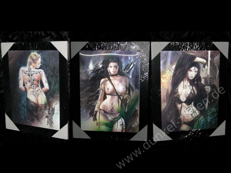 EFFEKTBILD 3 in 1 - LUIS ROYO GIRLS - sexy Fantasy Gothic Babes Tattoos Piercings