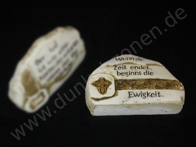 GRAB-SCHMUCK - GEDENK-STEIN - GRAB-DEKO - mit Spruch - Kunststein