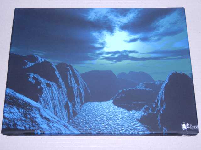 NIBIRU KOMMT - PLANET X in blau - Kunstdruck - 40x30 Leinwand - Mond