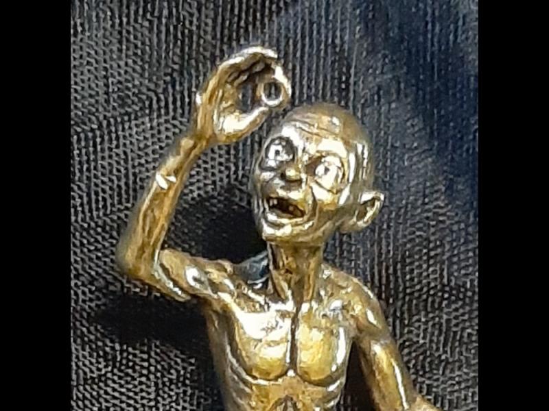 GOLLUM Metall Mini Figur Statue golden Patina Herr der Ringe Deko