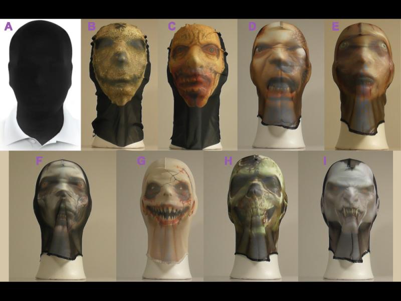 KOPFHAUBE BEDRUCKT NICHT BLICKDICHT - Maske um Gesicht zu verbergen - Karneval Halloween Outfit