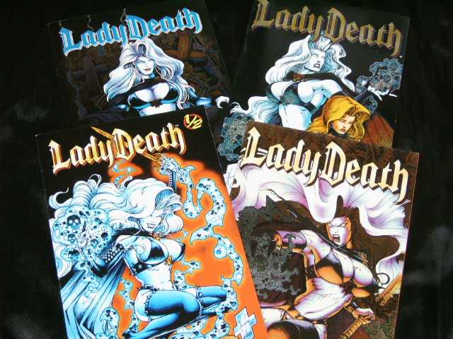 LADY DEATH #1/2 + 1-3 -Miniserie Chromcover v. Chaos! Sexy Comic