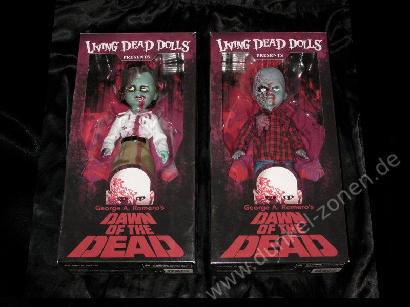 LIVING DEAD DOLLS - DAWN OF THE DEAD SET - Flyboy + Plaidshirt Zombie LDD Puppen Mezco Toyz