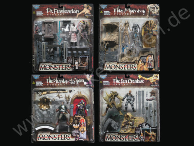 MONSTERS PLAYSETS SERIE 2 - Dr. Frankenstein, Mummy, Phantom of the Opera, Sea Creature