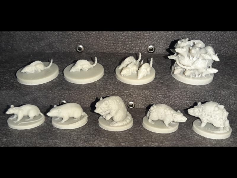 RATTEN SET 5 - 9 St. Fantasy Brettspiel Figur RPG Tabletop Monster Riesenratte Pestratte Laborratte