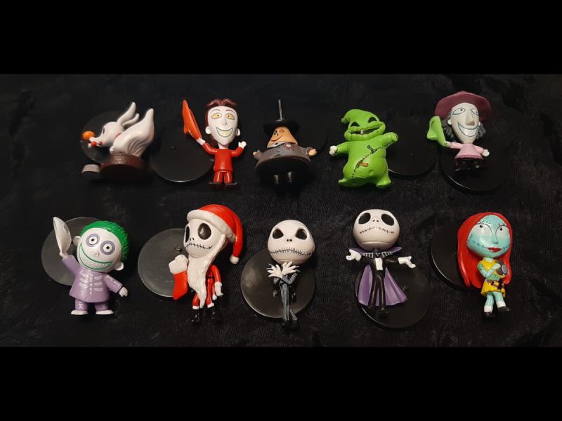 NIGHTMARE BEFORE CHRISTMAS 10 Horror MINI FIGUREN als Satz Set Tim Burton