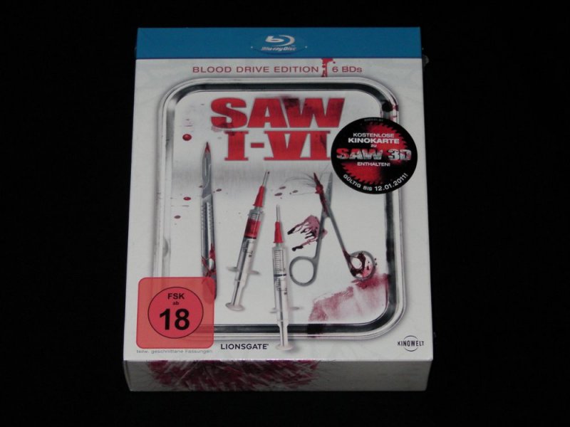 BD - SAW I-VI - als Blood Drive Edition Box-Set - Jigsaw Killer Real Body Horror - 6 Blu-rays