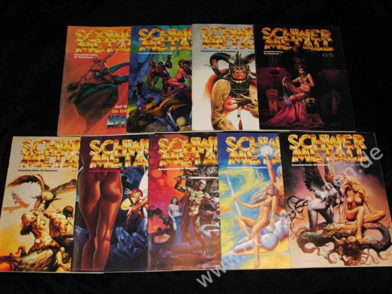 SCHWERMETALL COMIC MAGAZIN - 9x Heft zwischen 26 und 44 - Volksverlag 1982/83 - Set 1. Wahl