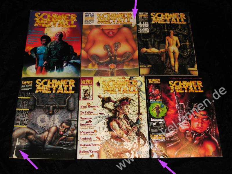 SCHWERMETALL COMIC MAGAZIN - 9x Heft zwischen 48 und 215/216 - Volksverlag Alpha Comic - Set 2. Wahl