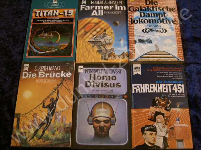 SCIFI - ROMANPAKET 11 - HEYNE - 6 Stück - div. TB - Romane - Mix