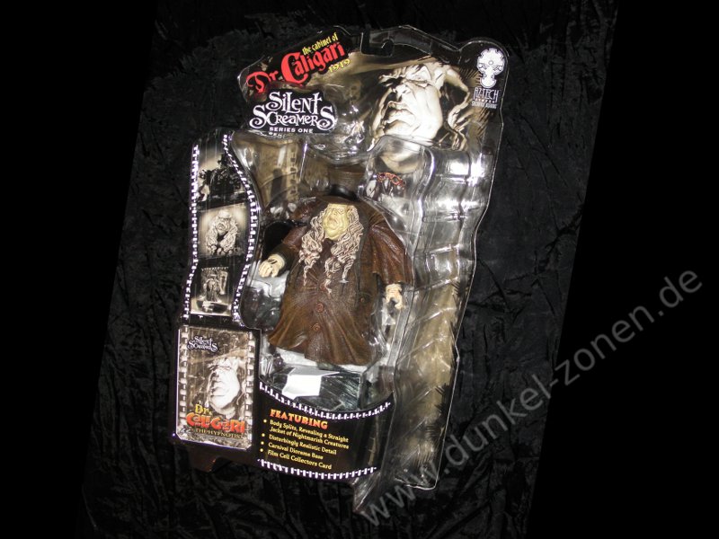 SILENT SCREAMERS SERIE 1 DR. CALIGARI - Silver Screen Hypnotist Actionfigur Playset Aztech Toyz