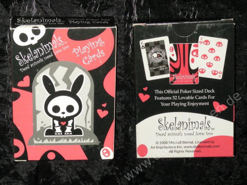 SKELANIMALS PLAYING CARDS DECK - 52 Poker Spielkarten im Emo Gothic Sweet Dead Animal Style